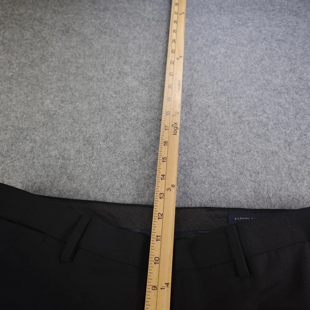 Banana Republic Dress Pants Mens 34x34 Black Wool Blend Stretch Flat Front